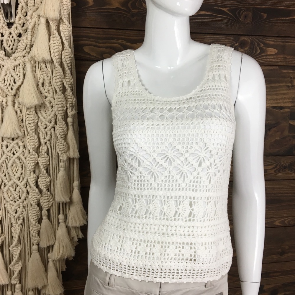 Peck & Peck | Crochet Lace Lined Tank Top